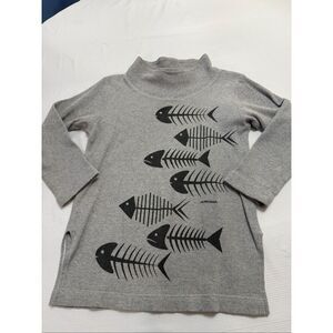 Marushka Grey Fishbone Waffle Knit Thermal Shirt Size Small